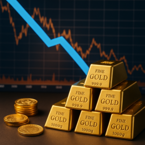 نمودار نوسان قیمت طلا در دورههای بیثباتی اقتصادی و نمایش رفتار صعودی و نزولی طلا